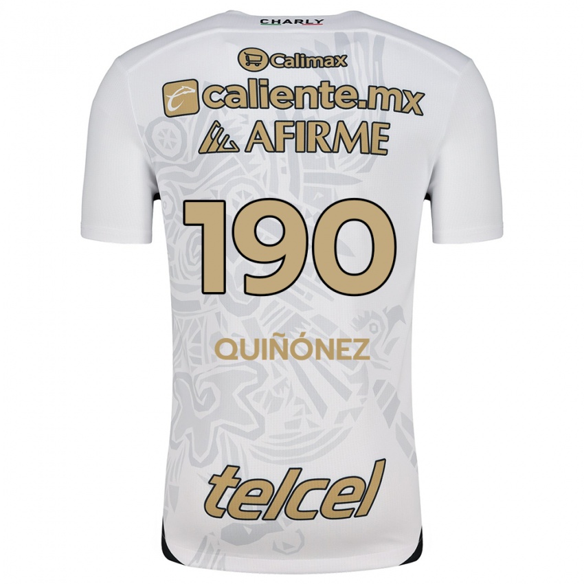 Uomo Maglia Martín Quiñónez #190 Bianco Nero Kit Gara Away 2024/25 Maglietta