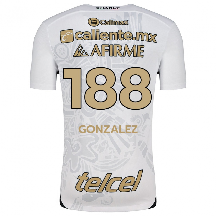 Uomo Maglia Jorge González #188 Bianco Nero Kit Gara Away 2024/25 Maglietta