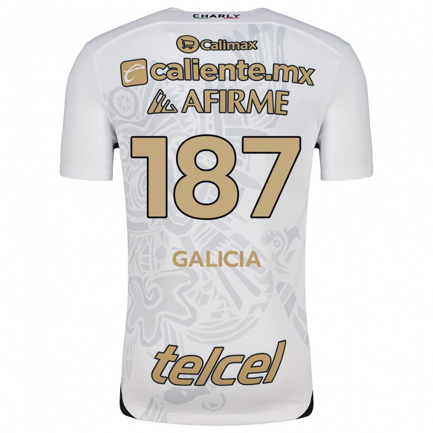 Uomo Maglia Carlos Galicia #187 Bianco Nero Kit Gara Away 2024/25 Maglietta