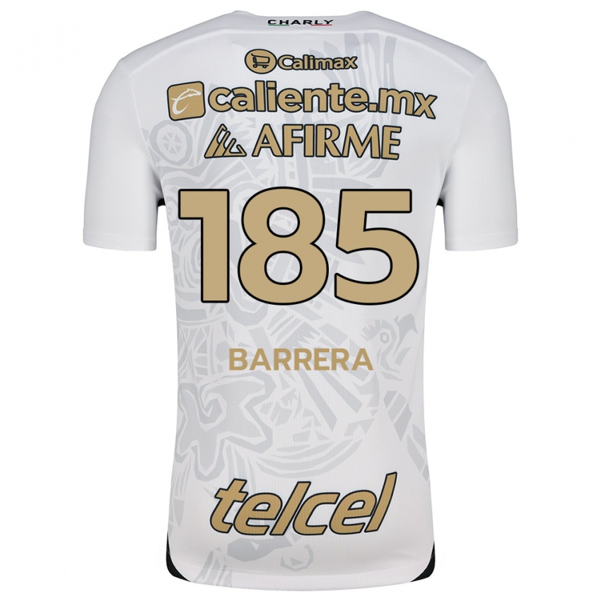 Uomo Maglia Geonathan Barrera #185 Bianco Nero Kit Gara Away 2024/25 Maglietta