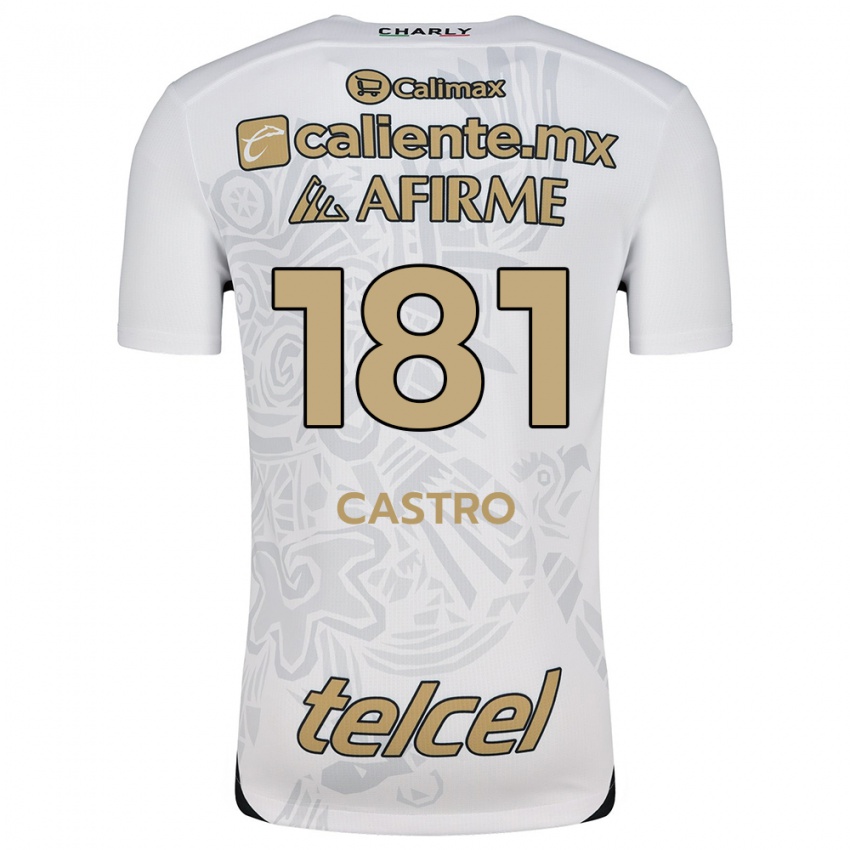 Uomo Maglia José Castro #181 Bianco Nero Kit Gara Away 2024/25 Maglietta