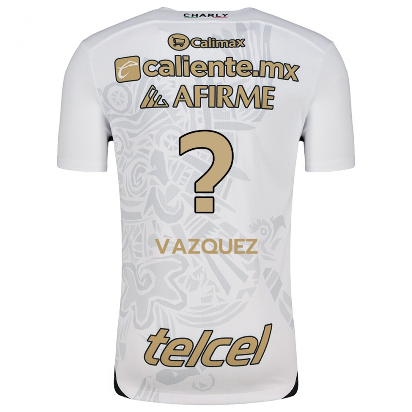 Uomo Maglia Aldair Vázquez #0 Bianco Nero Kit Gara Away 2024/25 Maglietta