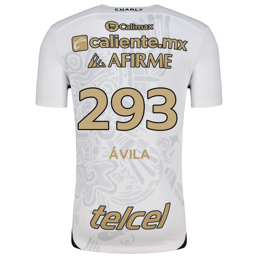 Uomo Maglia Daniel Ávila #293 Bianco Nero Kit Gara Away 2024/25 Maglietta