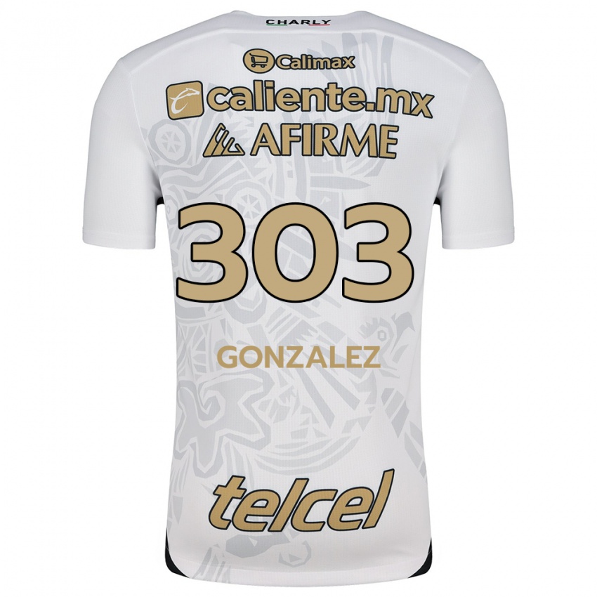 Uomo Maglia Osmar González #303 Bianco Nero Kit Gara Away 2024/25 Maglietta