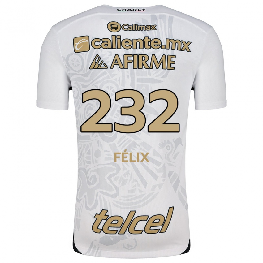 Uomo Maglia Erick Félix #232 Bianco Nero Kit Gara Away 2024/25 Maglietta