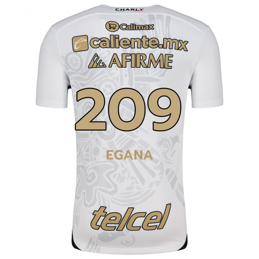 Uomo Maglia Arath Egaña #209 Bianco Nero Kit Gara Away 2024/25 Maglietta