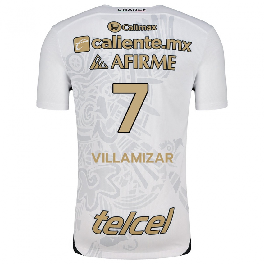 Uomo Maglia Paola Villamizar #7 Bianco Nero Kit Gara Away 2024/25 Maglietta