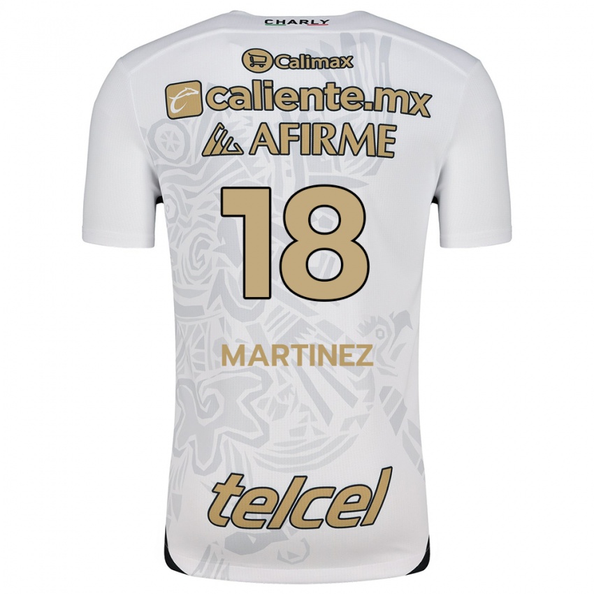 Uomo Maglia Natividad Martínez #18 Bianco Nero Kit Gara Away 2024/25 Maglietta