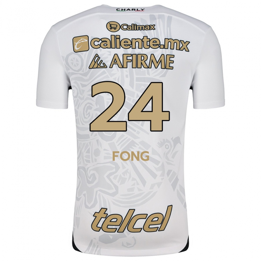 Uomo Maglia Michel Fong #24 Bianco Nero Kit Gara Away 2024/25 Maglietta