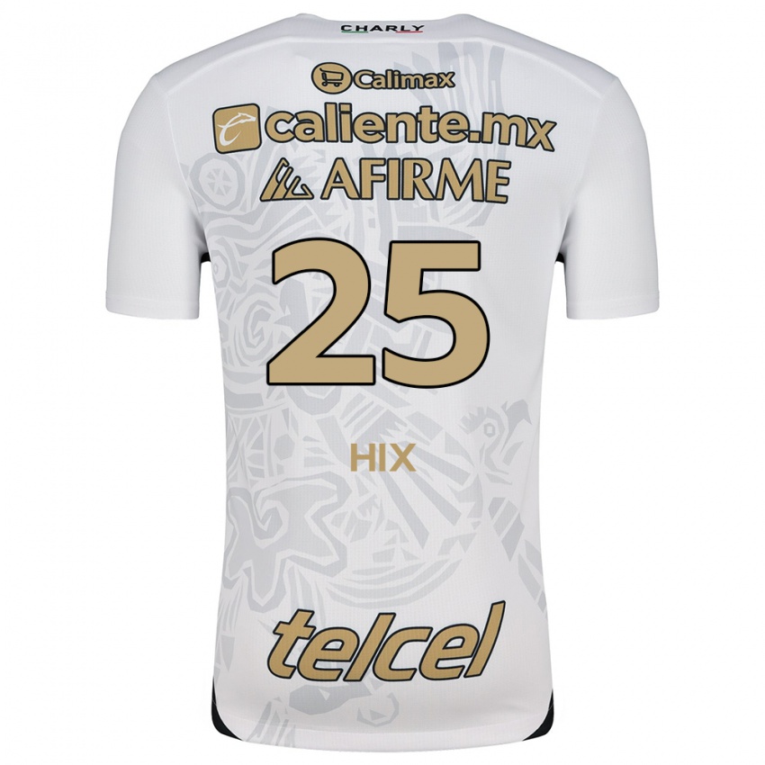 Uomo Maglia Angelina Hix #25 Bianco Nero Kit Gara Away 2024/25 Maglietta