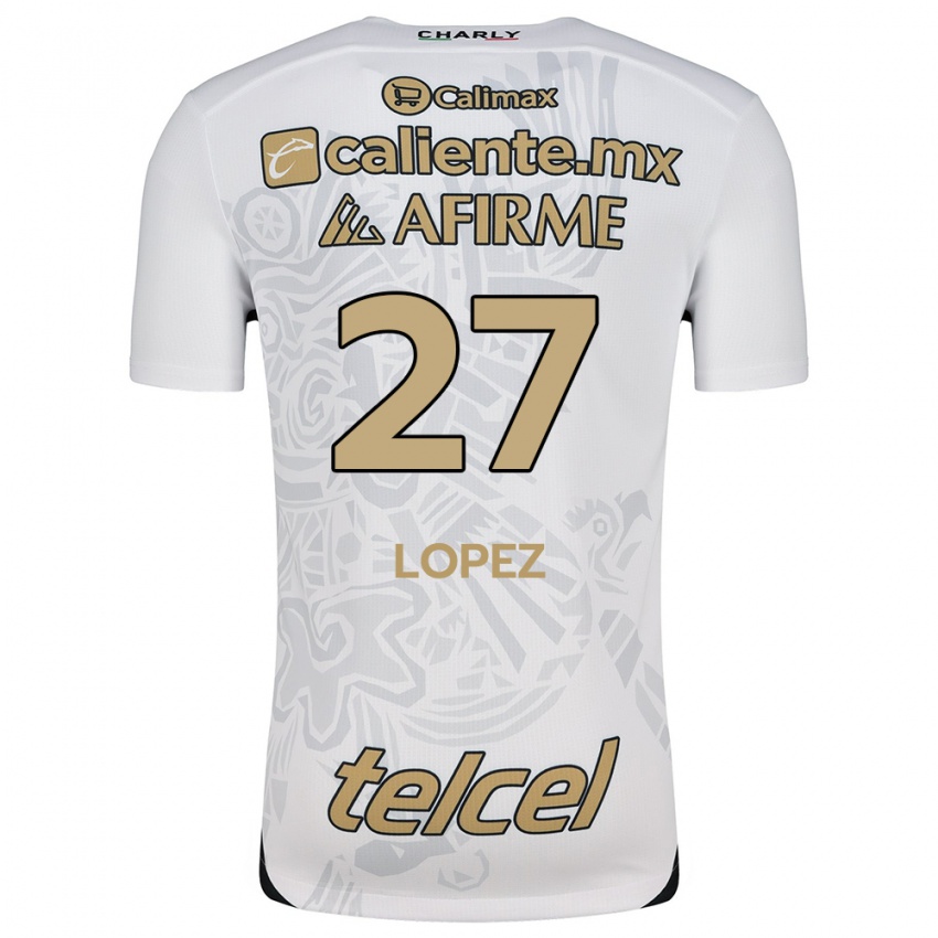 Uomo Maglia Victoria Lopez #27 Bianco Nero Kit Gara Away 2024/25 Maglietta