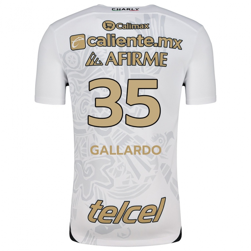 Uomo Maglia Gloriaisabel Gallardo #35 Bianco Nero Kit Gara Away 2024/25 Maglietta