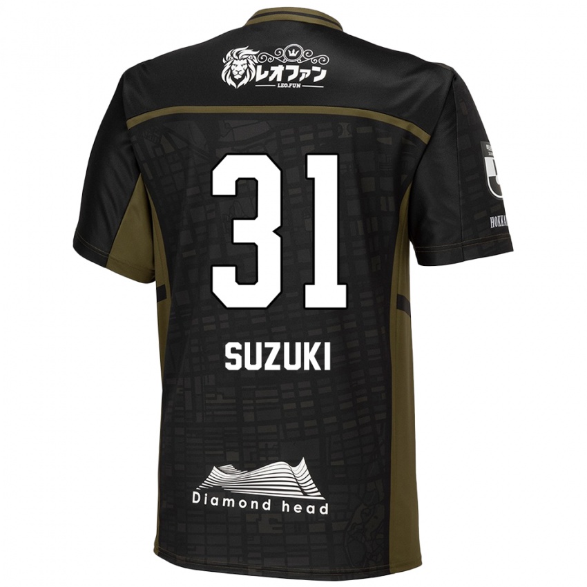 Uomo Maglia Ryusei Suzuki #31 Nero Verde Kit Gara Away 2024/25 Maglietta