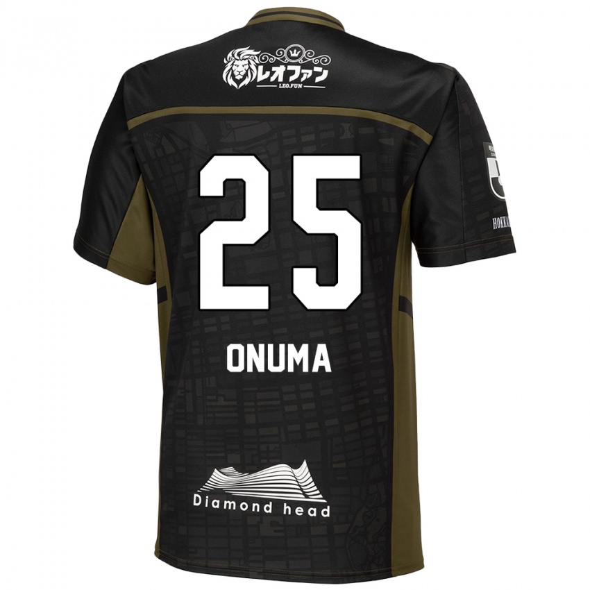 Uomo Maglia Akito Onuma #25 Nero Verde Kit Gara Away 2024/25 Maglietta