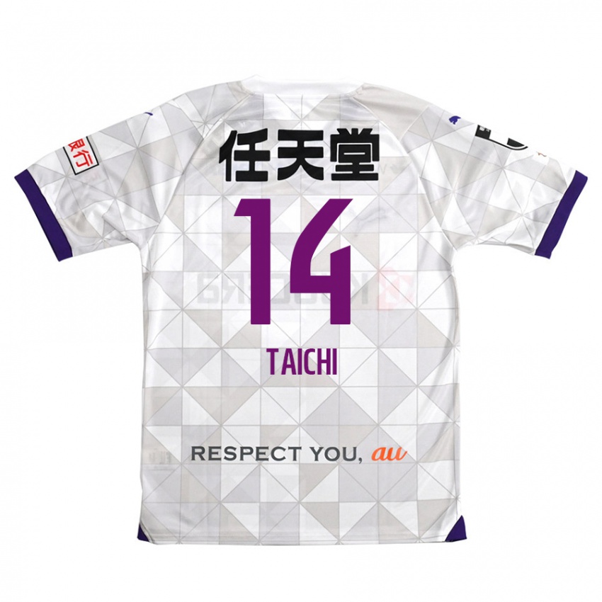 Uomo Maglia Taichi Hara #14 Bianco Viola Kit Gara Away 2024/25 Maglietta