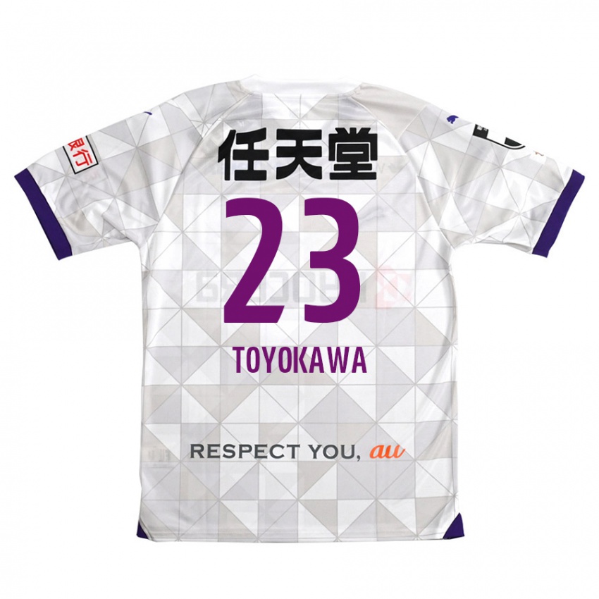 Uomo Maglia Yuta Toyokawa #23 Bianco Viola Kit Gara Away 2024/25 Maglietta