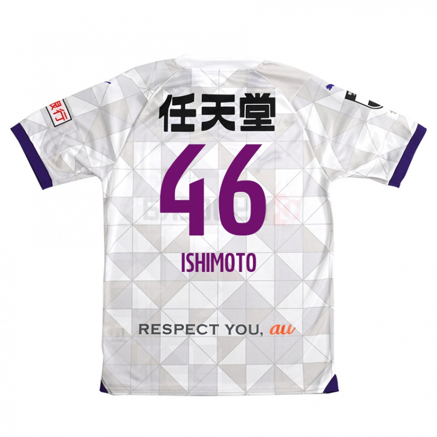 Uomo Maglia Taiga Ishimoto #46 Bianco Viola Kit Gara Away 2024/25 Maglietta