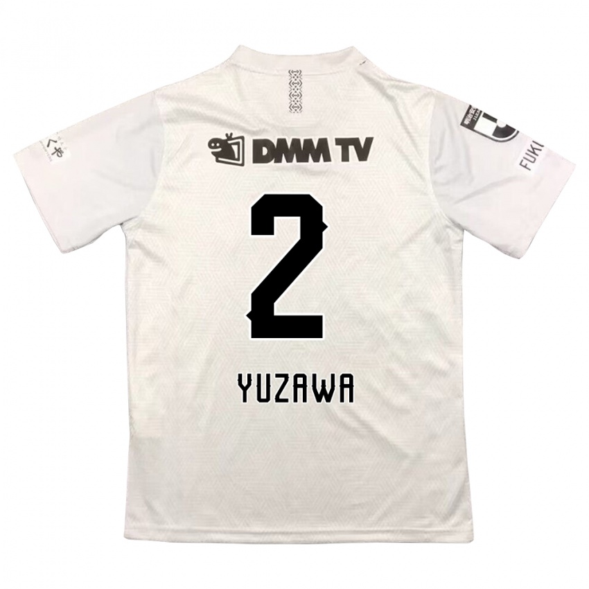 Uomo Maglia Masato Yuzawa #2 Grigio Nero Kit Gara Away 2024/25 Maglietta