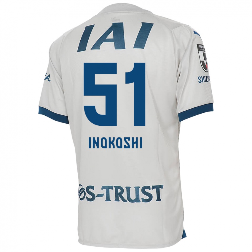 Uomo Maglia Yui Inokoshi #51 Bianco Blu Kit Gara Away 2024/25 Maglietta