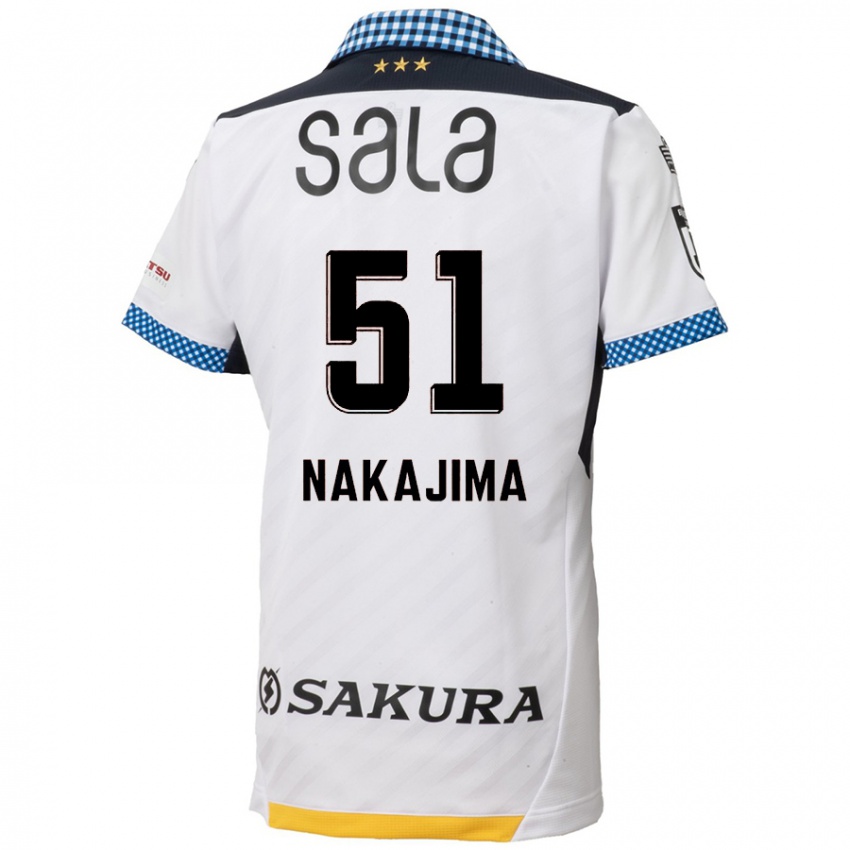 Uomo Maglia Keitaro Nakajima #51 Bianco Nero Kit Gara Away 2024/25 Maglietta