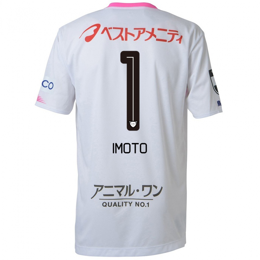 Uomo Maglia Kota Imoto #1 Bianco Blu Rosa Kit Gara Away 2024/25 Maglietta