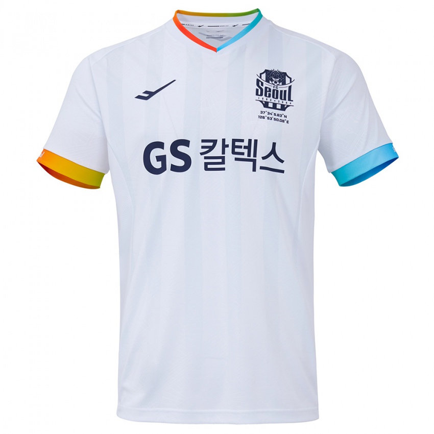 Uomo Maglia Dong-Min Her #23 Bianco Blu Kit Gara Away 2024/25 Maglietta