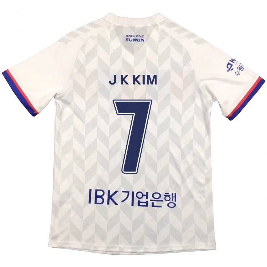 Uomo Maglia Ki-Jun Kim #7 Bianco Blu Kit Gara Away 2024/25 Maglietta