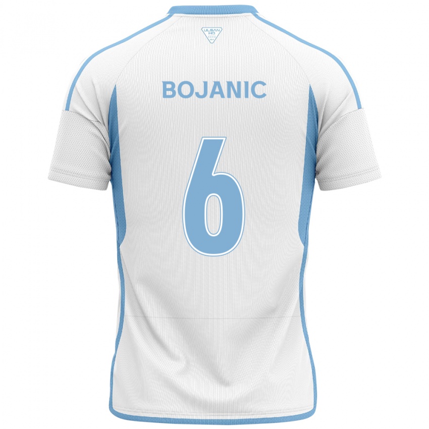 Uomo Maglia Darijan Bojanic #6 Bianco Blu Kit Gara Away 2024/25 Maglietta