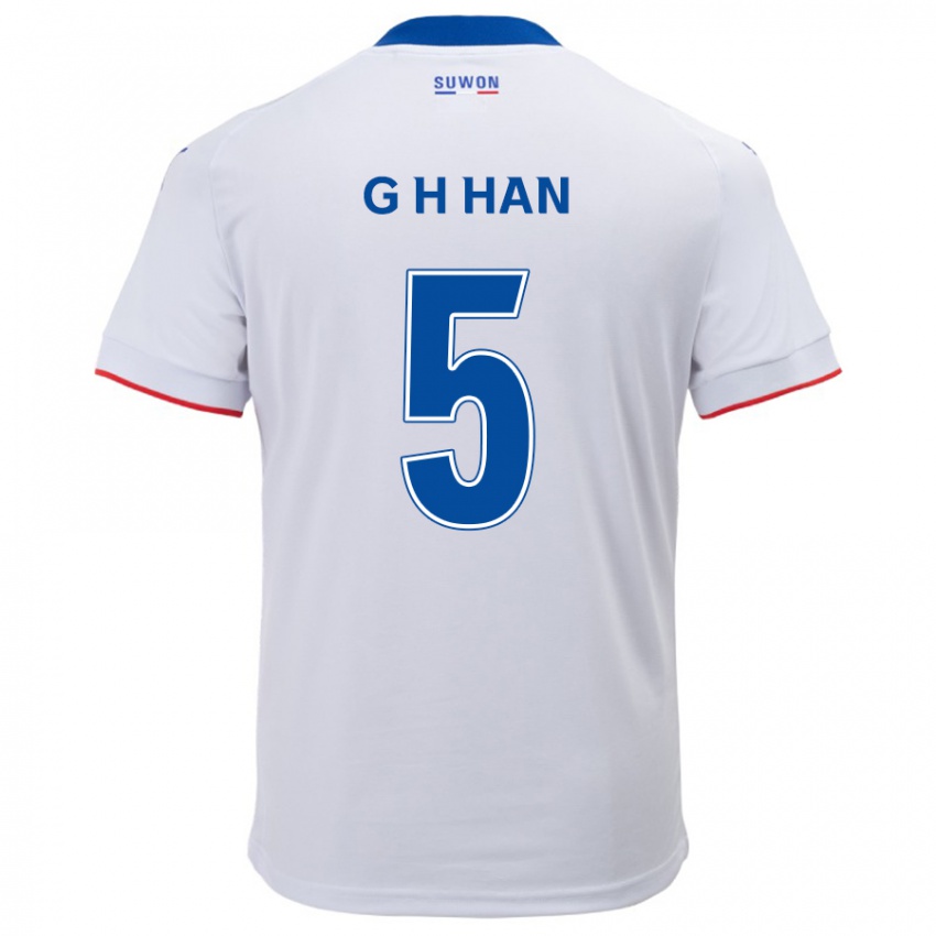 Uomo Maglia Ho-Gang Han #5 Bianco Blu Kit Gara Away 2024/25 Maglietta