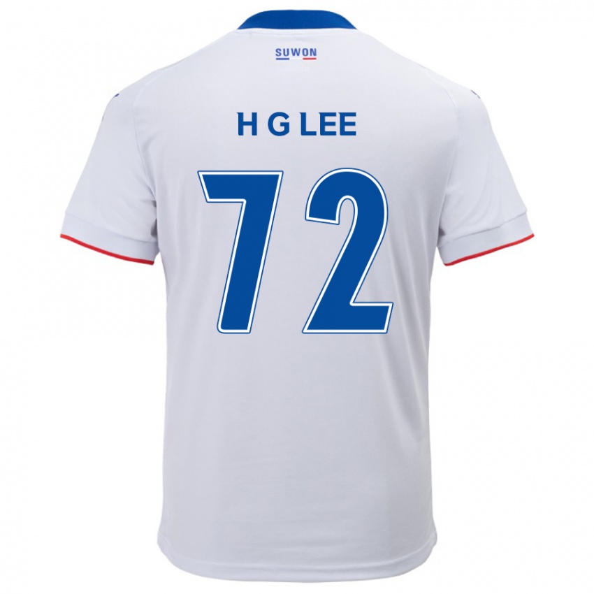 Uomo Maglia Geon-Hee Lee #72 Bianco Blu Kit Gara Away 2024/25 Maglietta