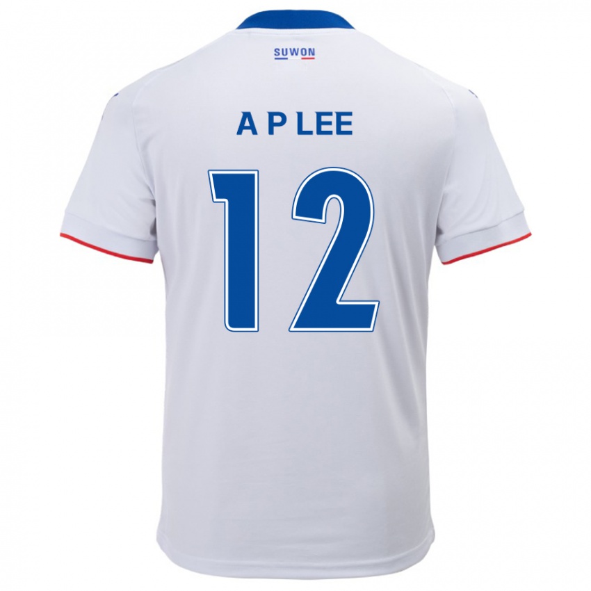 Uomo Maglia Pyeong-An Lee #12 Bianco Blu Kit Gara Away 2024/25 Maglietta