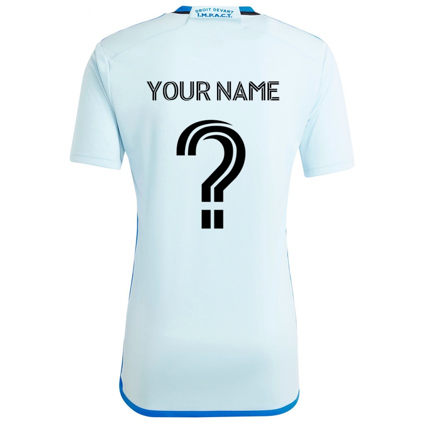 Uomo Maglia Il Tuo Nome #0 Blu Ghiaccio Kit Gara Away 2024/25 Maglietta