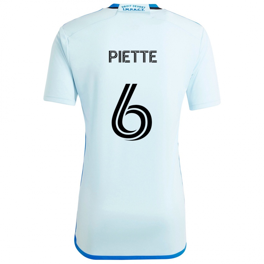 Uomo Maglia Samuel Piette #6 Blu Ghiaccio Kit Gara Away 2024/25 Maglietta