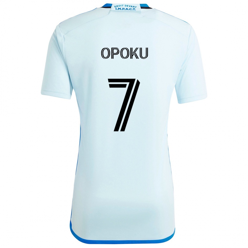 Uomo Maglia Kwadwo Opoku #7 Blu Ghiaccio Kit Gara Away 2024/25 Maglietta