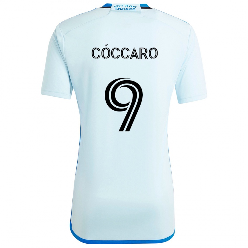 Uomo Maglia Matías Cóccaro #9 Blu Ghiaccio Kit Gara Away 2024/25 Maglietta