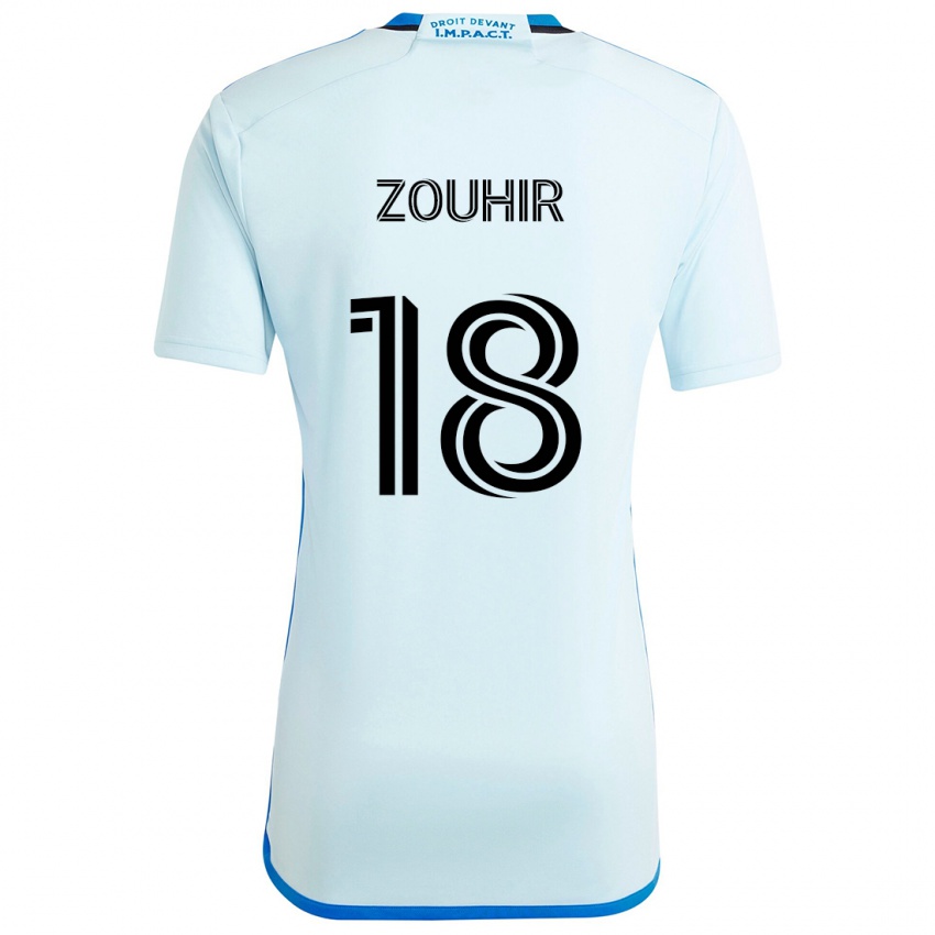 Uomo Maglia Rida Zouhir #18 Blu Ghiaccio Kit Gara Away 2024/25 Maglietta