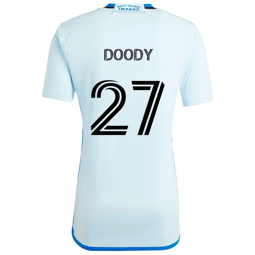 Uomo Maglia Grayson Doody #27 Blu Ghiaccio Kit Gara Away 2024/25 Maglietta