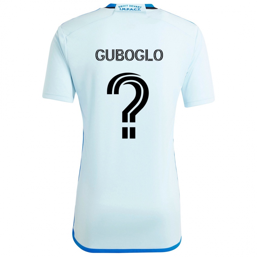 Uomo Maglia Yuri Guboglo #0 Blu Ghiaccio Kit Gara Away 2024/25 Maglietta