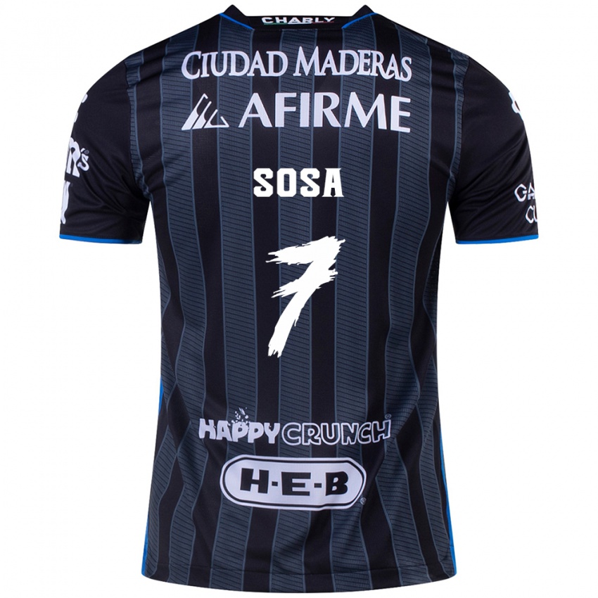 Uomo Maglia Samuel Sosa #7 Bianco Nero Kit Gara Away 2024/25 Maglietta