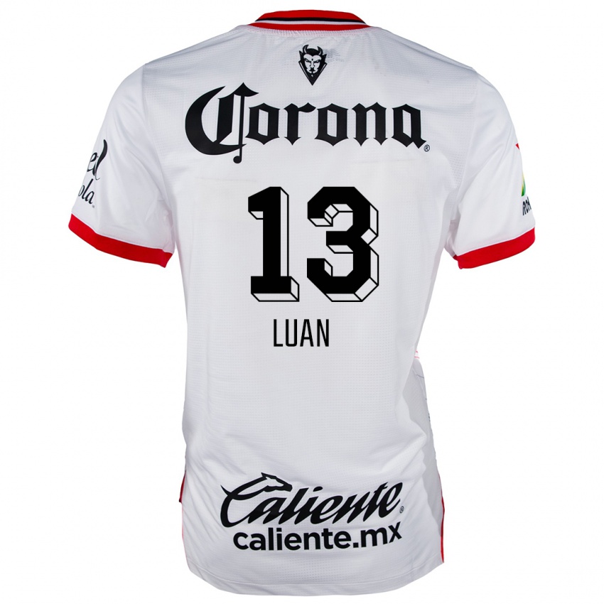 Uomo Maglia Luan #13 Bianco Rosso Kit Gara Away 2024/25 Maglietta