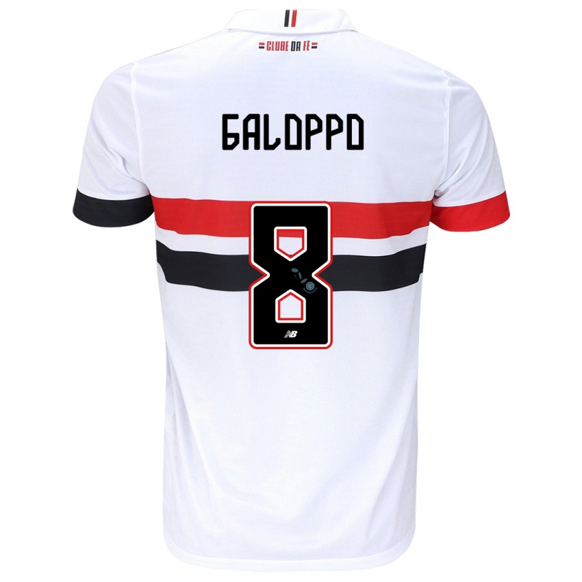 Donna Maglia Giuliano Galoppo #8 Bianco Rosso Nero Kit Gara Home 2024/25 Maglietta