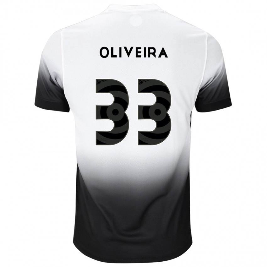 Donna Maglia Ruan Oliveira #33 Bianco Nero Kit Gara Home 2024/25 Maglietta