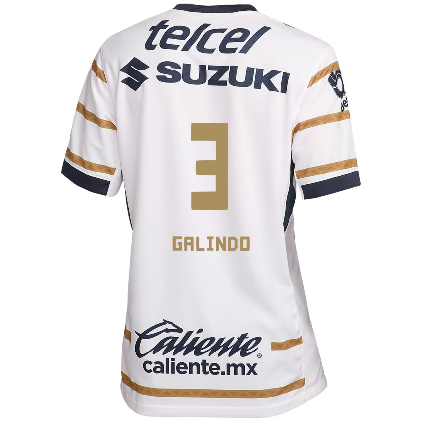 Donna Maglia Ricardo Galindo #3 Ossidiana Bianca Kit Gara Home 2024/25 Maglietta