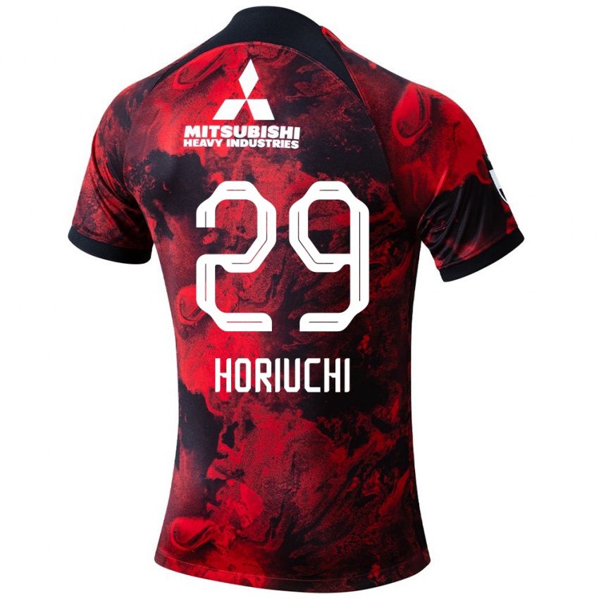 Donna Maglia Yota Horiuchi #29 Rosso Nero Kit Gara Home 2024/25 Maglietta