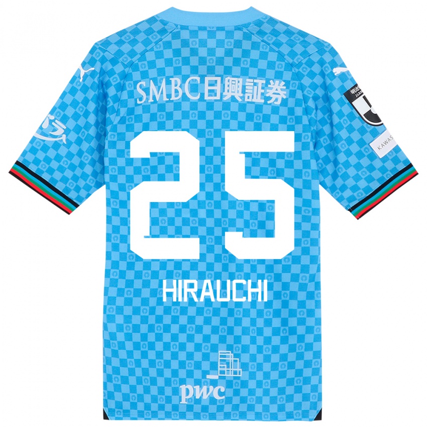 Donna Maglia Issei Hirauchi #25 Azzurro Blu Kit Gara Home 2024/25 Maglietta