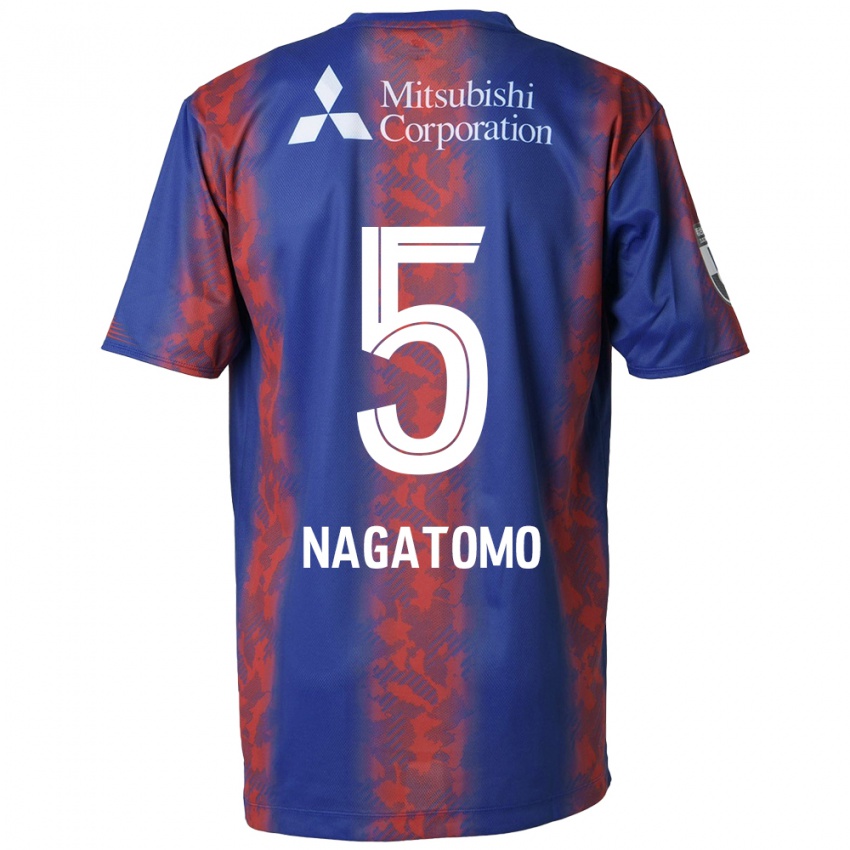 Donna Maglia Yuto Nagatomo #5 Blu Rosso Kit Gara Home 2024/25 Maglietta