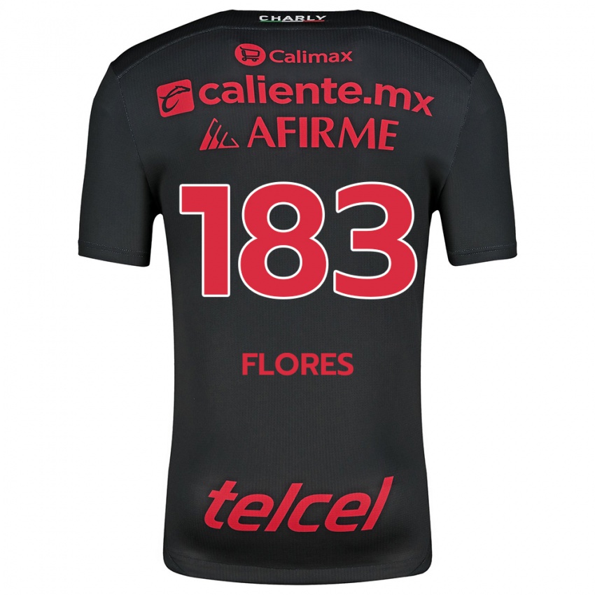 Donna Maglia Abraham Flores #183 Nero Rosso Kit Gara Home 2024/25 Maglietta