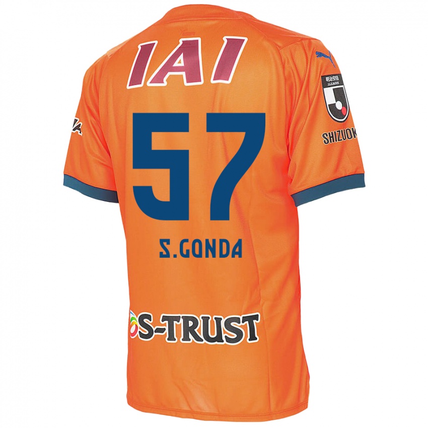 Donna Maglia Shuichi Gonda #57 Arancione Blu Kit Gara Home 2024/25 Maglietta