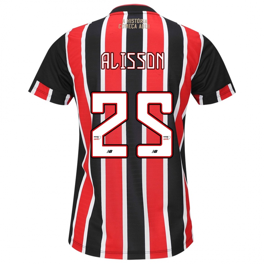 Donna Maglia Alisson #25 Nero Rosso Bianco Kit Gara Away 2024/25 Maglietta