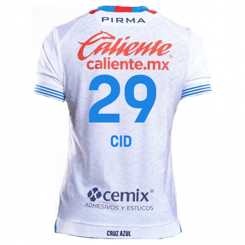 Donna Maglia Claudia Cid #29 Bianco Blu Kit Gara Away 2024/25 Maglietta